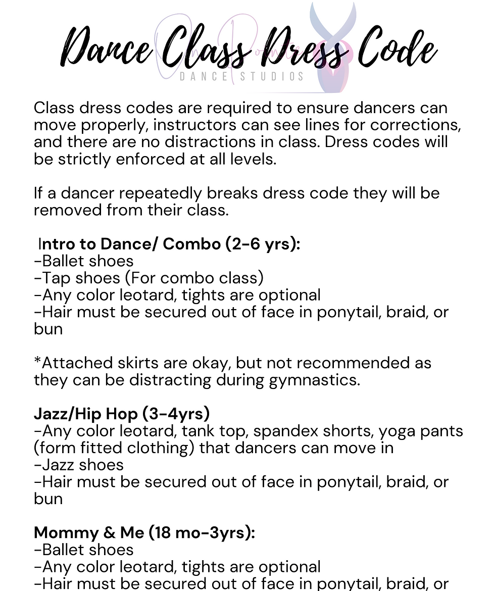 Dress Code On Pointe Dance